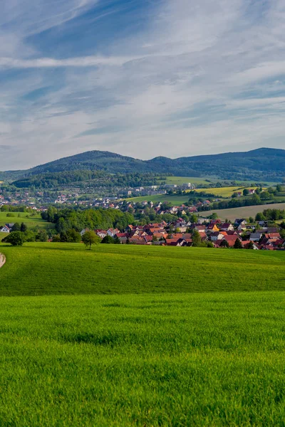 Летняя Прогулка Прекрасному Городу Шмальфеден Тюрингия Германия — стоковое фото