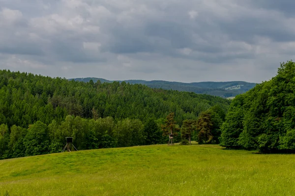 Летняя Прогулка Красивой Природе Южной Тюрингии Германия — стоковое фото