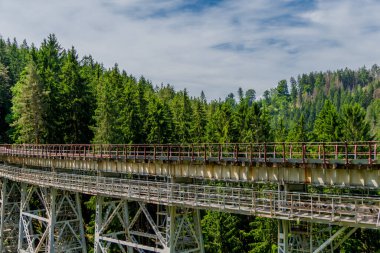 Ziegenrueck yakınlarındaki Thüringen Denizi 'ndeki Hohenwarte Barajı' nda yürüyüş.