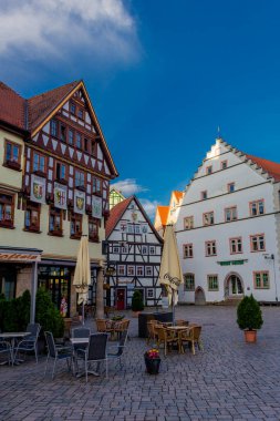 Schmalkalden 'in güzel şehrinde yaz akşamı yürüyüşü