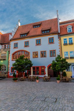 Schmalkalden 'in güzel şehrinde yaz akşamı yürüyüşü