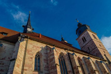 Schmalkalden 'in güzel şehrinde yaz akşamı yürüyüşü