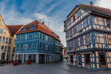 Schmalkalden 'in güzel şehrinde yaz akşamı yürüyüşü