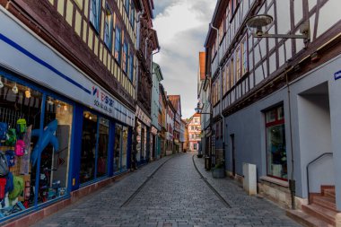 Schmalkalden 'in güzel şehrinde yaz akşamı yürüyüşü