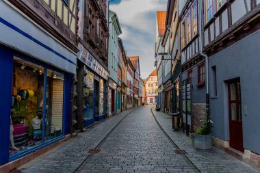 Schmalkalden 'in güzel şehrinde yaz akşamı yürüyüşü