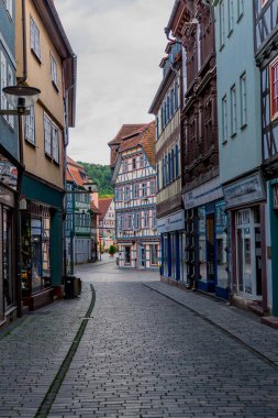 Schmalkalden 'in güzel şehrinde yaz akşamı yürüyüşü