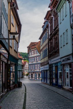 Schmalkalden 'in güzel şehrinde yaz akşamı yürüyüşü