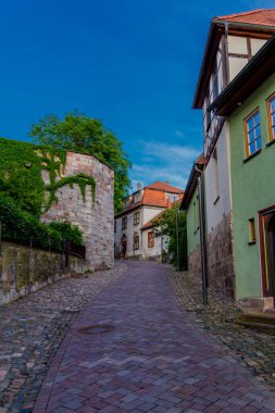Schmalkalden 'in güzel şehrinde yaz akşamı yürüyüşü