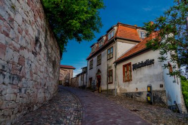 Schmalkalden 'in güzel şehrinde yaz akşamı yürüyüşü