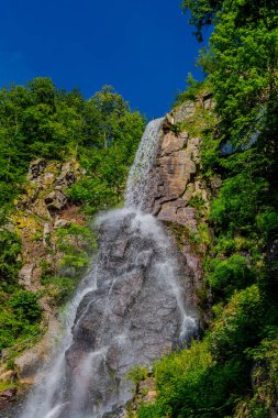 Thüringen 'de Trusetal yakınlarındaki şelalenin etrafında yürü