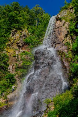Thüringen 'de Trusetal yakınlarındaki şelalenin etrafında yürü