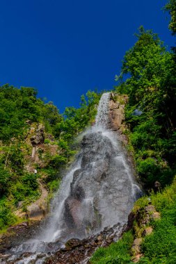 Thüringen 'de Trusetal yakınlarındaki şelalenin etrafında yürü