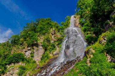 Thüringen 'de Trusetal yakınlarındaki şelalenin etrafında yürü