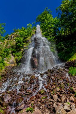 Thüringen 'de Trusetal yakınlarındaki şelalenin etrafında yürü