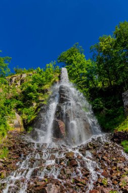 Thüringen 'de Trusetal yakınlarındaki şelalenin etrafında yürü