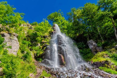 Thüringen 'de Trusetal yakınlarındaki şelalenin etrafında yürü