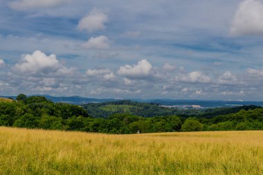 Thüringen 'de Trusetal yakınlarındaki şelalenin etrafında yürü
