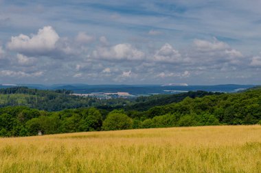 Thüringen 'de Trusetal yakınlarındaki şelalenin etrafında yürü