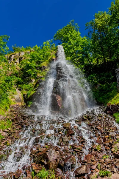 Thüringen 'de Trusetal yakınlarındaki şelalenin etrafında yürü