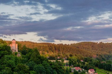 Thuringian Ormanı 'nın güzel doğasında yaz yürüyüşü
