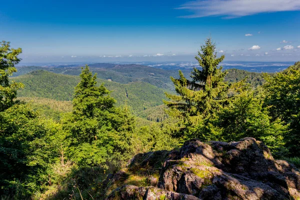 Paseo Verano Largo Del Rennsteig Bajo Sol Más Hermoso — Foto de Stock