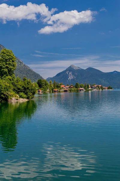 Sensación Vacaciones Hermoso Lago Walchen Baviera — Foto de Stock