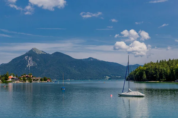 Férias Sentindo Aound Belo Lago Walchen Baviera — Fotografia de Stock
