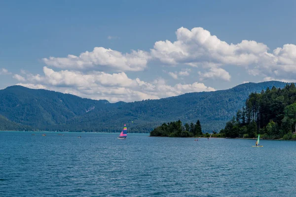 Dovolená Pocit Našel Krásné Walchen Lake Bavorsku — Stock fotografie