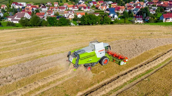 Пізній Літній Урожай Зерна Поблизу Шмалькальдена Тюрингії Німеччина — стокове фото