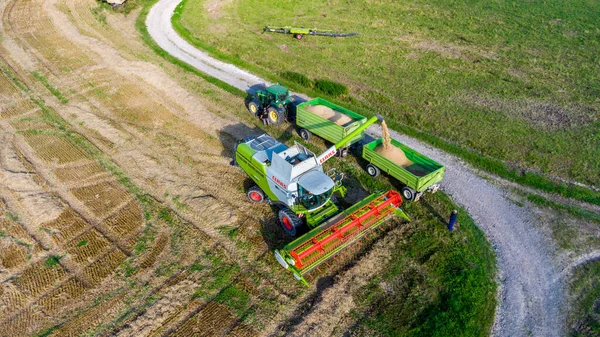 Пізній Літній Урожай Зерна Поблизу Шмалькальдена Тюрингії Німеччина — стокове фото