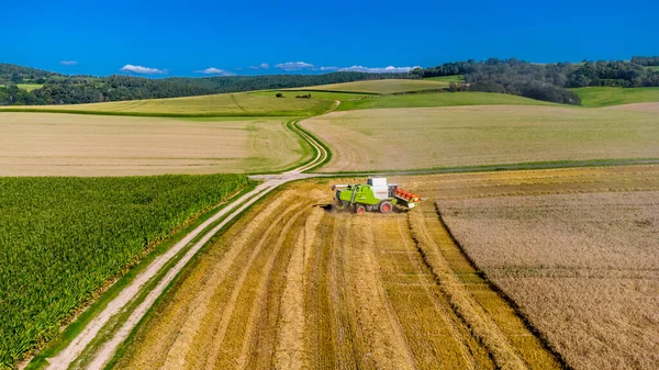 Spätsommerliche Getreideernte Bei Schmalkalden Thüringen Deutschland — Stockfoto