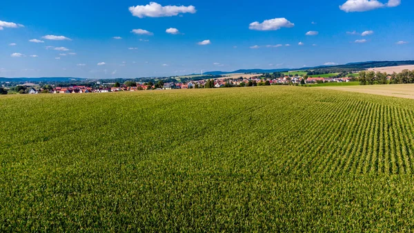 Spätsommerliche Getreideernte Bei Schmalkalden Thüringen Deutschland — Stockfoto