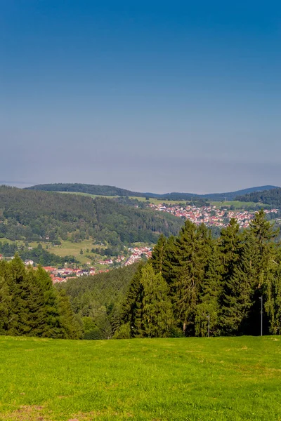 Bela Caminhada Final Verão Pela Floresta Turíngia Steinbach Hallenberg Alemanha — Fotografia de Stock