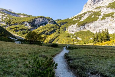 Mountain hike through the beautiful Bavarian Alps just outside Garmisch-Partnernkirchen up to the Zugspitze - Bavaria - Germany
