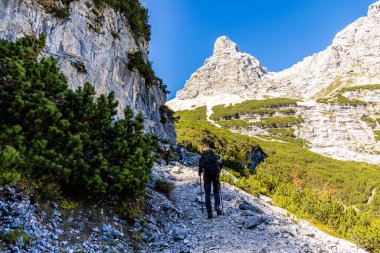 Mountain hike through the beautiful Bavarian Alps just outside Garmisch-Partnernkirchen up to the Zugspitze - Bavaria - Germany
