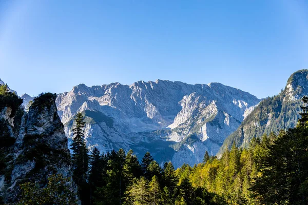 Mountain hike through the beautiful Bavarian Alps just outside Garmisch-Partnernkirchen up to the Zugspitze - Bavaria - Germany