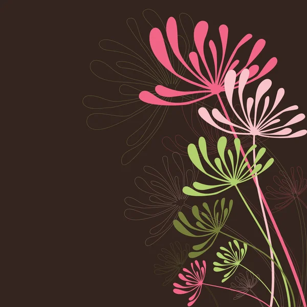 Jarní vektorové pozadí ilustrace s květinami, a textový prostor — Stockový vektor