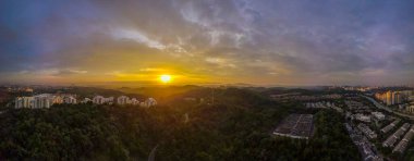 Putrajaya, Malezya 'daki yerleşim alanının panoramik hava görüntüsü