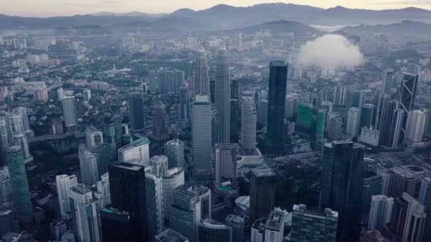 Imágenes Del Paisaje Urbano Kuala Lumpur Mañana Nublada — Vídeo de stock