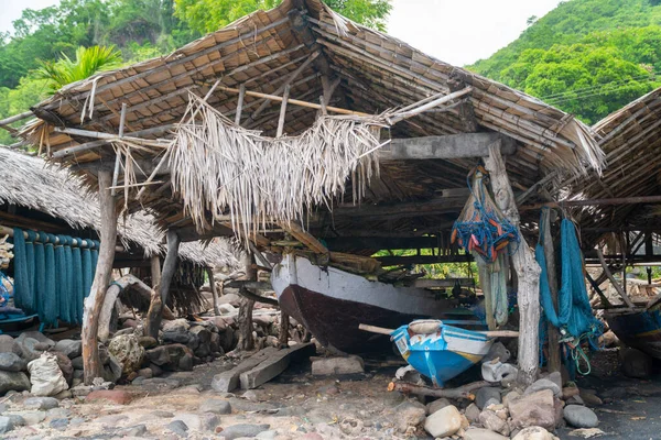 Traditionell Båt Vid Lamalera Nusa Tenggara Indonesien Lamalera Hem För — Stockfoto