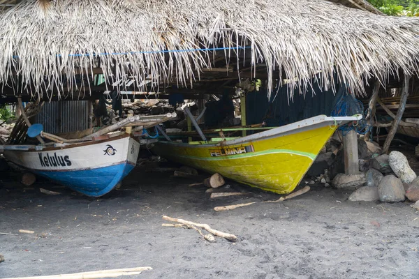 Barco Tradicional Lamalera Nusa Tenggara Indonesia Lamalera Hogar Del Pueblo — Foto de Stock