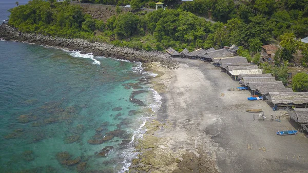 Vue Panoramique Cabane Traditionnelle Lamalera Nusa Tenggara Indonésie Lamalera Est — Photo