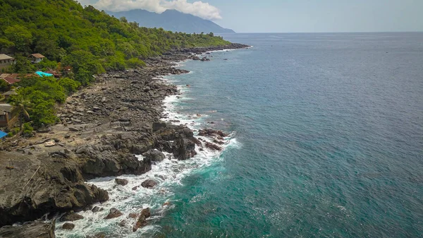 Hermosa Naturaleza Arena Azul Olas Blancas Lamalera Indonesia — Foto de Stock