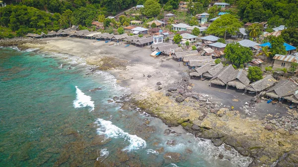 Vue Panoramique Cabane Traditionnelle Lamalera Nusa Tenggara Indonésie Lamalera Est — Photo