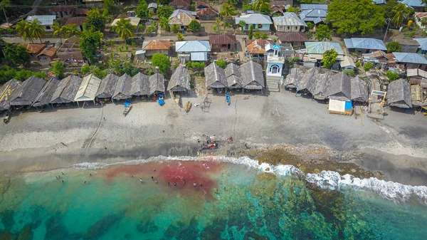 Lamalera Nusa Tenggara Indonésie Déc 2018 Vue Panoramique Cabane Traditionnelle — Photo