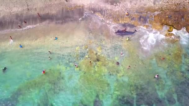 Lamalera Nusa Tenggara Indonesia Dec 2018 Bovenaanzicht Van Lokale Dorpsbewoner — Stockvideo