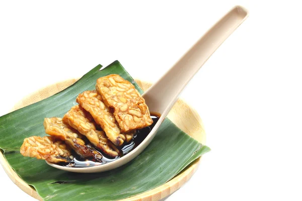 Tempeh frit pour collation Photos De Stock Libres De Droits