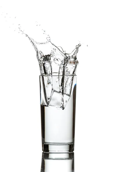 Glass of water with ice cubes — Stock Photo, Image