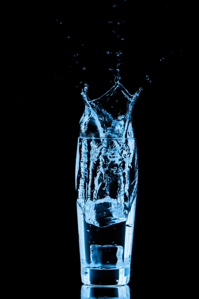 Glass of water with ice cubes — Stock Photo, Image