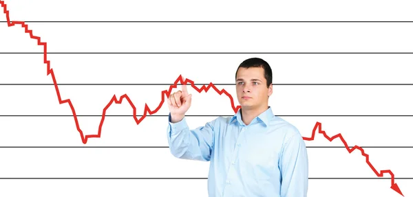 Man and financial graph — Stock Photo, Image